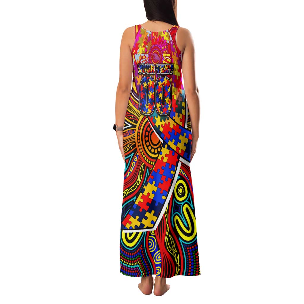 Autism Awareness Australia Adelaide Crows Family Matching Tank Maxi Dress and Hawaiian Shirt Aboriginal Indigenous Art