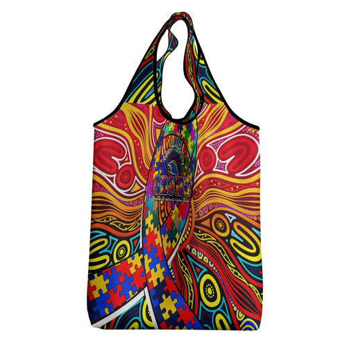 Autism Awareness Australia Adelaide Crows Grocery Bag Aboriginal Indigenous Art