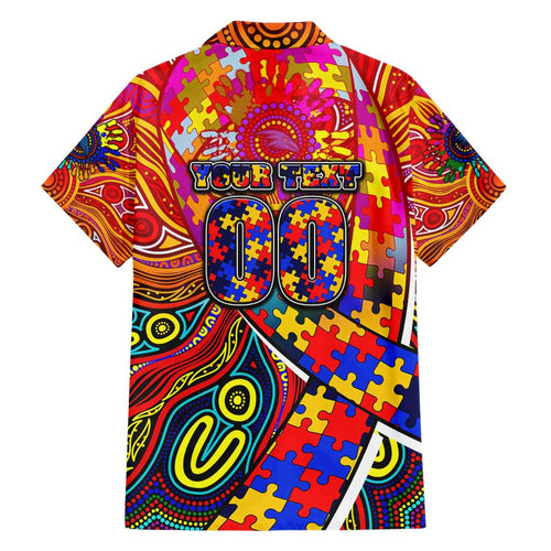 Autism Awareness Australia Adelaide Crows Hawaiian Shirt Aboriginal Indigenous Art
