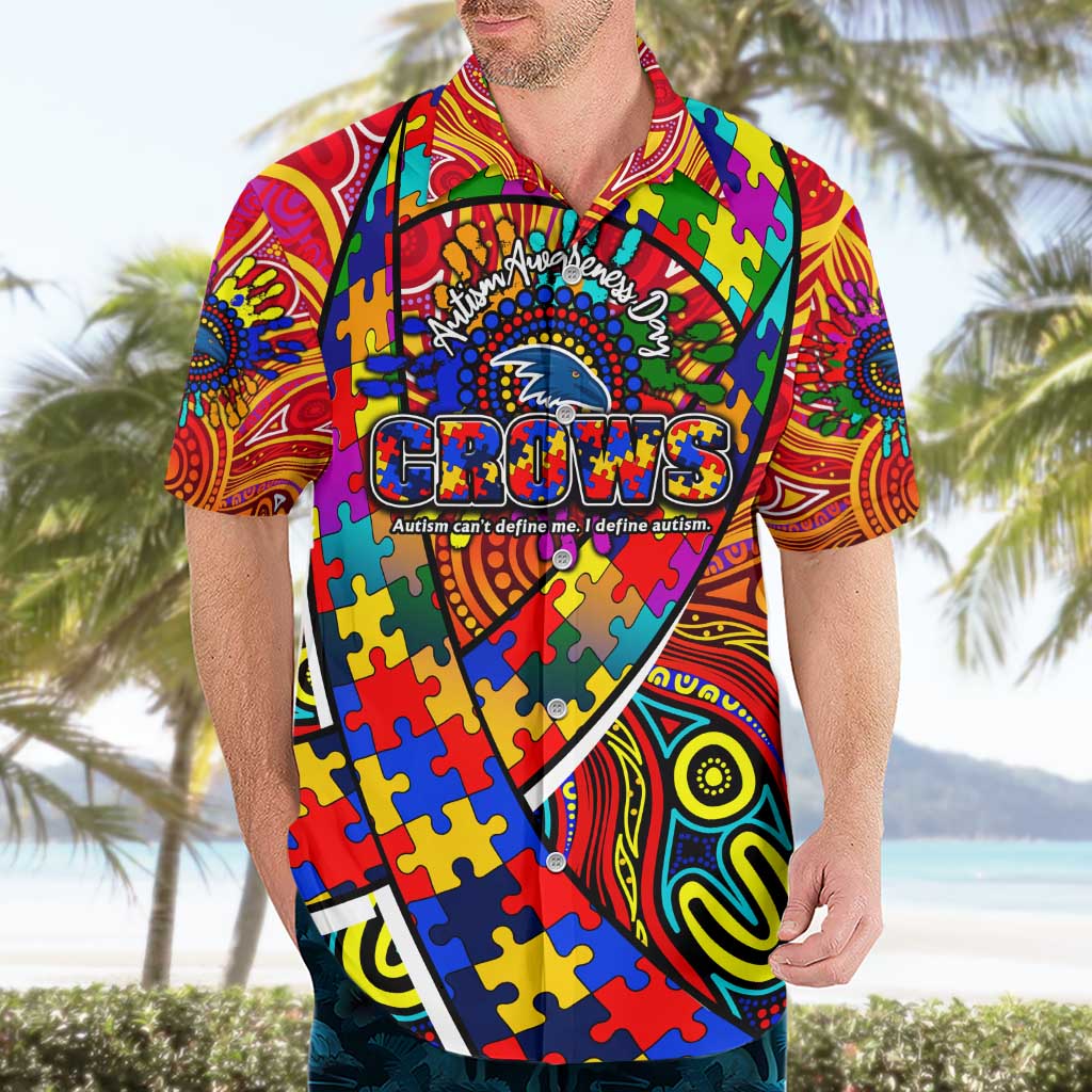Autism Awareness Australia Adelaide Crows Hawaiian Shirt Aboriginal Indigenous Art