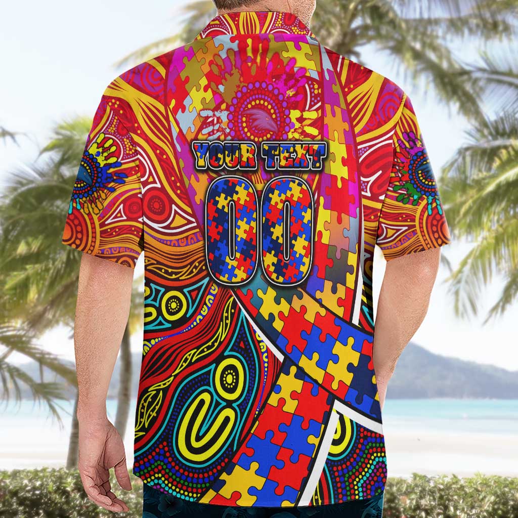 Autism Awareness Australia Adelaide Crows Hawaiian Shirt Aboriginal Indigenous Art