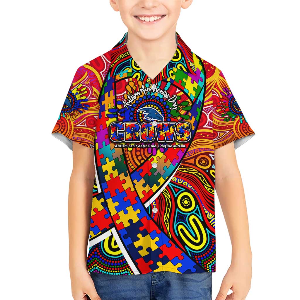 Autism Awareness Australia Adelaide Crows Hawaiian Shirt Aboriginal Indigenous Art