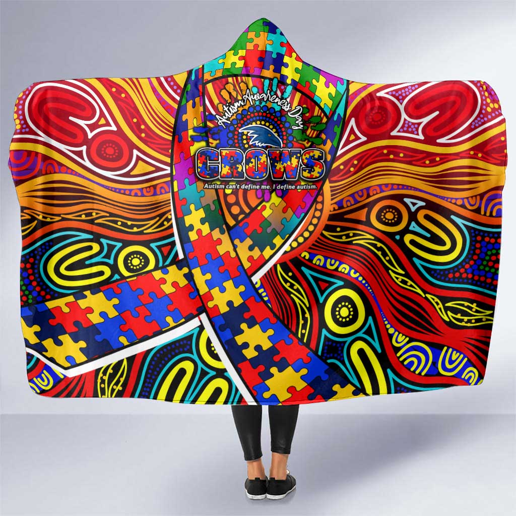 Autism Awareness Australia Adelaide Crows Hooded Blanket Aboriginal Indigenous Art