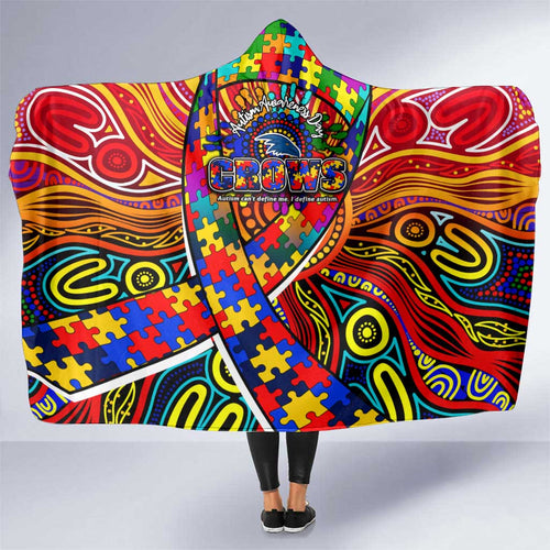 Autism Awareness Australia Adelaide Crows Hooded Blanket Aboriginal Indigenous Art