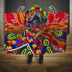 Autism Awareness Australia Adelaide Crows Hooded Blanket Aboriginal Indigenous Art