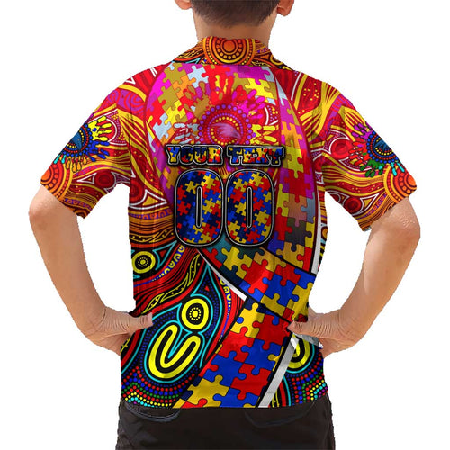 Autism Awareness Australia Adelaide Crows Kid Hawaiian Shirt Aboriginal Indigenous Art