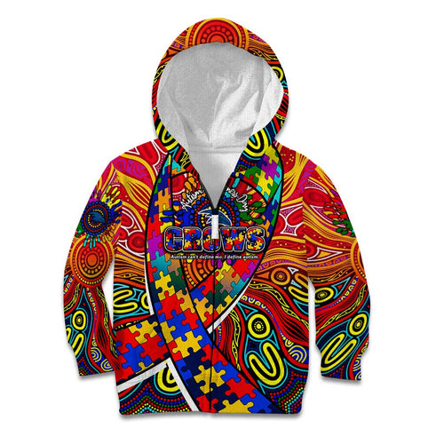 Autism Awareness Australia Adelaide Crows Kid Hoodie Aboriginal Indigenous Art