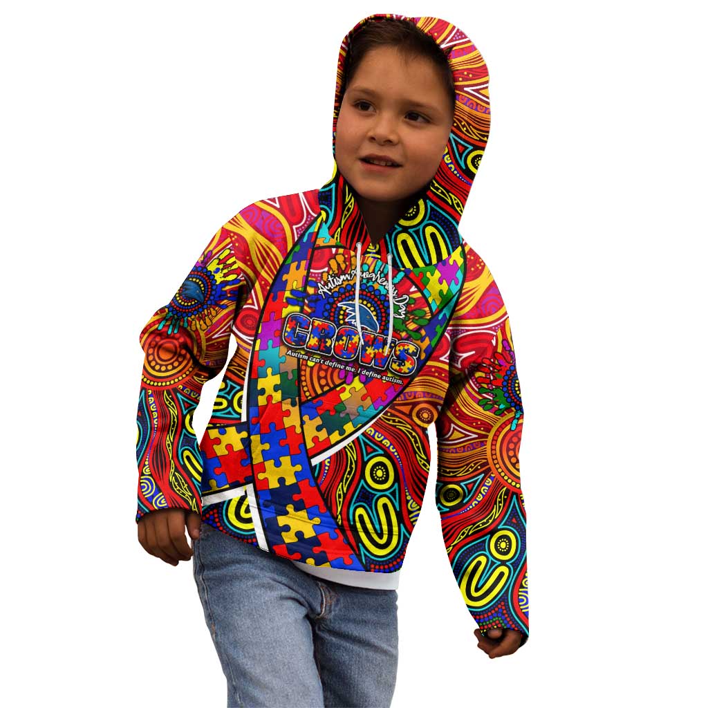 Autism Awareness Australia Adelaide Crows Kid Hoodie Aboriginal Indigenous Art