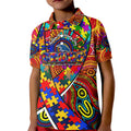 Autism Awareness Australia Adelaide Crows Kid Polo Shirt Aboriginal Indigenous Art