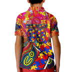 Autism Awareness Australia Adelaide Crows Kid Polo Shirt Aboriginal Indigenous Art
