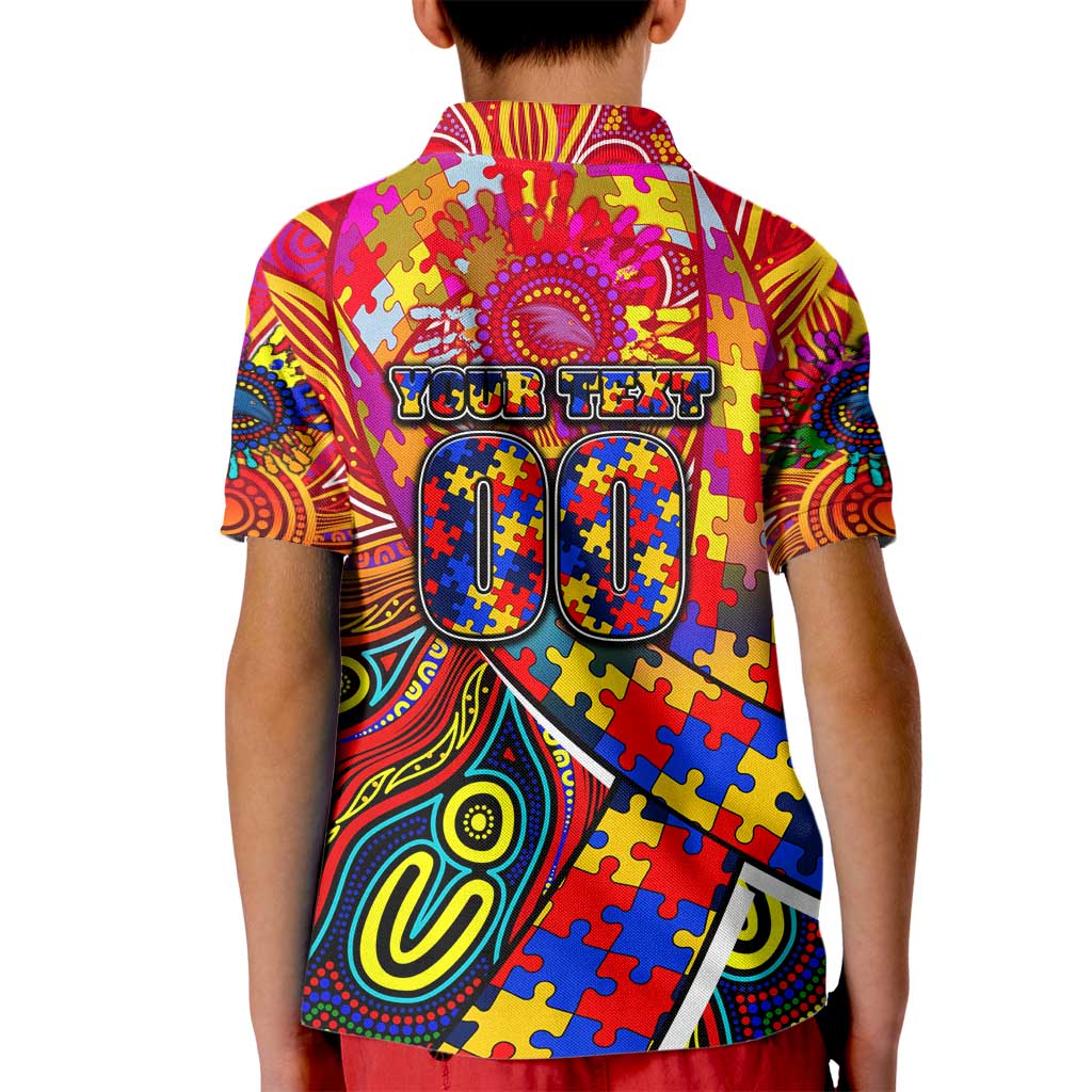 Autism Awareness Australia Adelaide Crows Kid Polo Shirt Aboriginal Indigenous Art