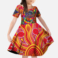 Autism Awareness Australia Adelaide Crows Kid Short Sleeve Dress Aboriginal Indigenous Art
