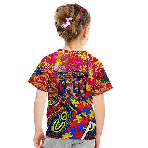 Autism Awareness Australia Adelaide Crows Kid T Shirt Aboriginal Indigenous Art