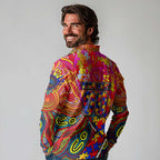 Autism Awareness Australia Adelaide Crows Long Sleeve Polo Shirt Aboriginal Indigenous Art
