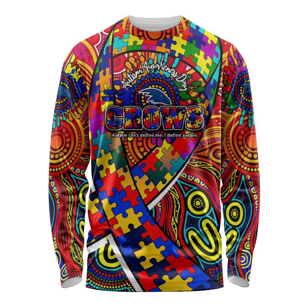 Autism Awareness Australia Adelaide Crows Long Sleeve Shirt Aboriginal Indigenous Art