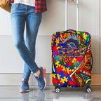 Autism Awareness Australia Adelaide Crows Luggage Cover Aboriginal Indigenous Art