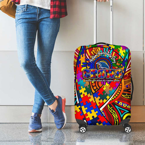 Autism Awareness Australia Adelaide Crows Luggage Cover Aboriginal Indigenous Art