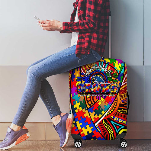 Autism Awareness Australia Adelaide Crows Luggage Cover Aboriginal Indigenous Art