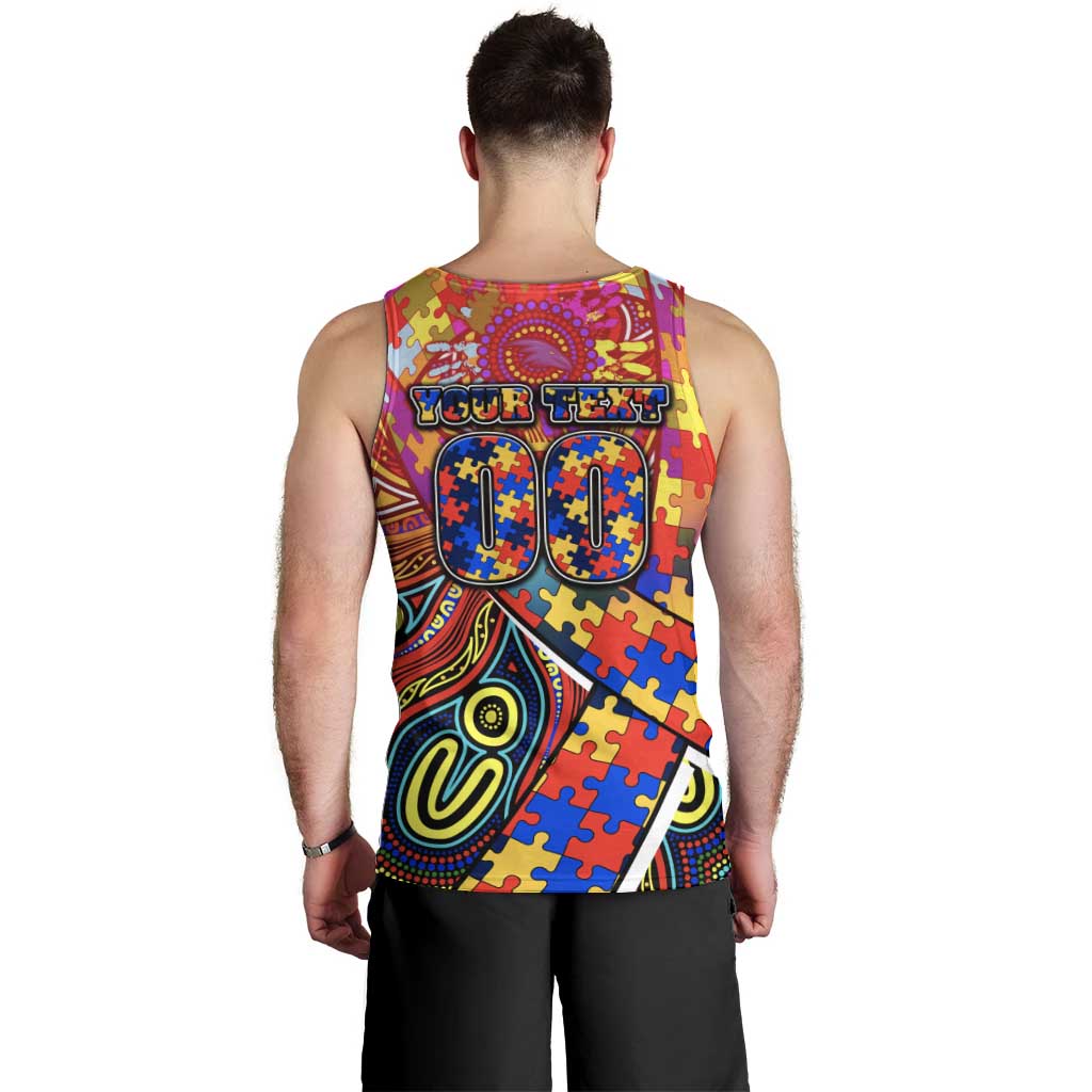 Autism Awareness Australia Adelaide Crows Men Tank Top Aboriginal Indigenous Art