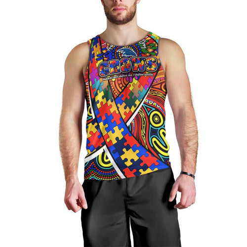 Autism Awareness Australia Adelaide Crows Men Tank Top Aboriginal Indigenous Art