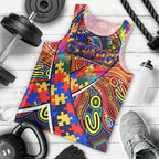 Autism Awareness Australia Adelaide Crows Men Tank Top Aboriginal Indigenous Art
