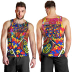 Autism Awareness Australia Adelaide Crows Men Tank Top Aboriginal Indigenous Art