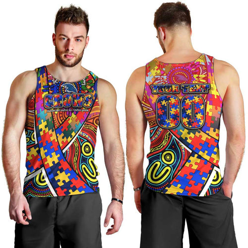 Autism Awareness Australia Adelaide Crows Men Tank Top Aboriginal Indigenous Art