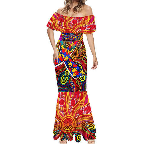 Autism Awareness Australia Adelaide Crows Mermaid Dress Aboriginal Indigenous Art