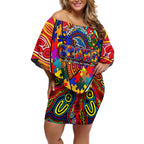 Autism Awareness Australia Adelaide Crows Off Shoulder Short Dress Aboriginal Indigenous Art