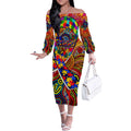 Autism Awareness Australia Adelaide Crows Off The Shoulder Long Sleeve Dress Aboriginal Indigenous Art