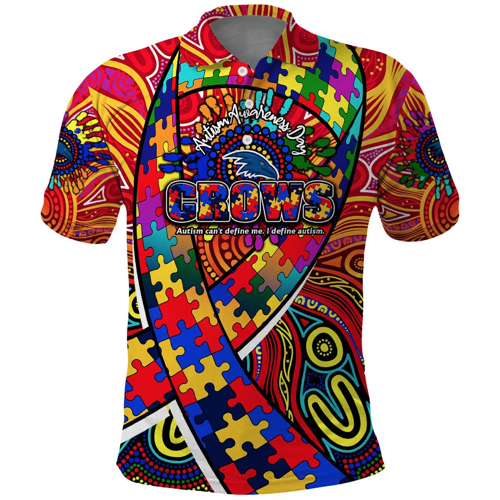 Autism Awareness Australia Adelaide Crows Polo Shirt Aboriginal Indigenous Art