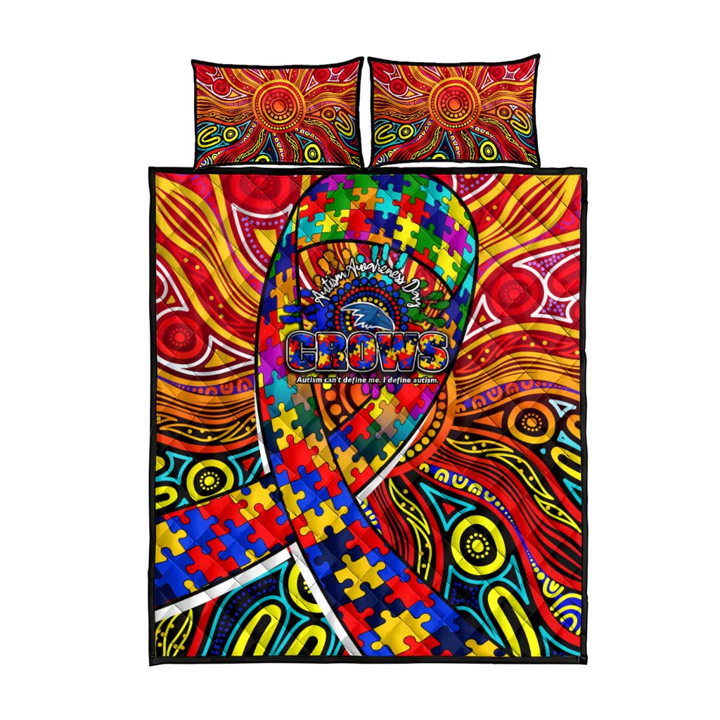Autism Awareness Australia Adelaide Crows Quilt Bed Set Aboriginal Indigenous Art