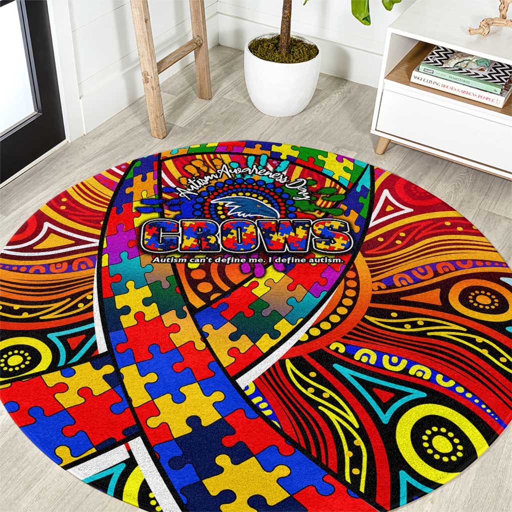 Autism Awareness Australia Adelaide Crows Round Carpet Aboriginal Indigenous Art