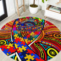 Autism Awareness Australia Adelaide Crows Round Carpet Aboriginal Indigenous Art