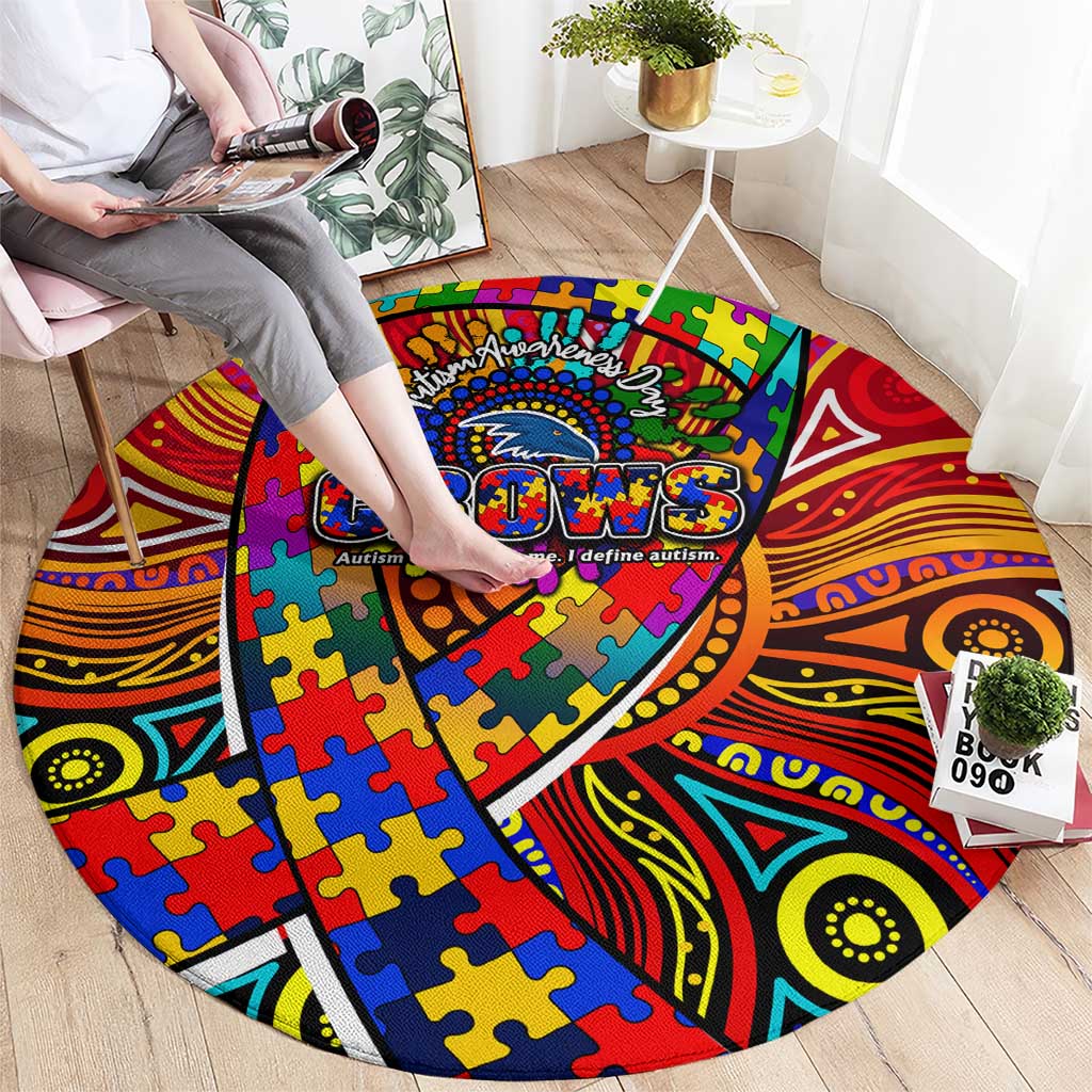 Autism Awareness Australia Adelaide Crows Round Carpet Aboriginal Indigenous Art