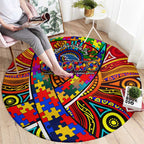 Autism Awareness Australia Adelaide Crows Round Carpet Aboriginal Indigenous Art