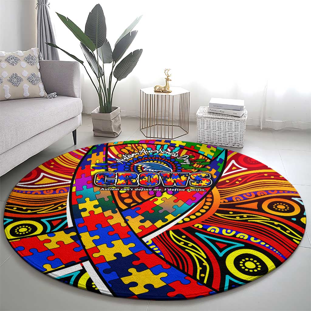 Autism Awareness Australia Adelaide Crows Round Carpet Aboriginal Indigenous Art