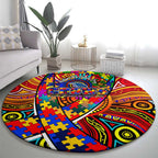 Autism Awareness Australia Adelaide Crows Round Carpet Aboriginal Indigenous Art