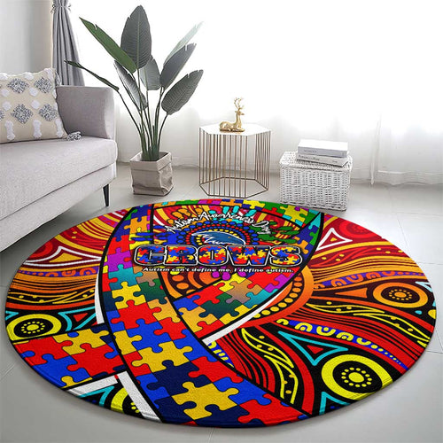 Autism Awareness Australia Adelaide Crows Round Carpet Aboriginal Indigenous Art