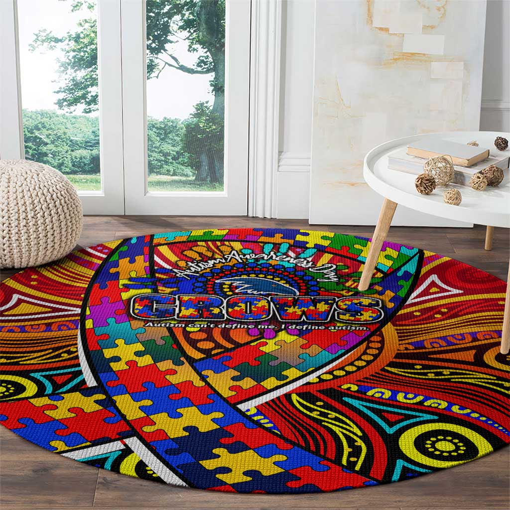 Autism Awareness Australia Adelaide Crows Round Carpet Aboriginal Indigenous Art