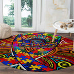 Autism Awareness Australia Adelaide Crows Round Carpet Aboriginal Indigenous Art