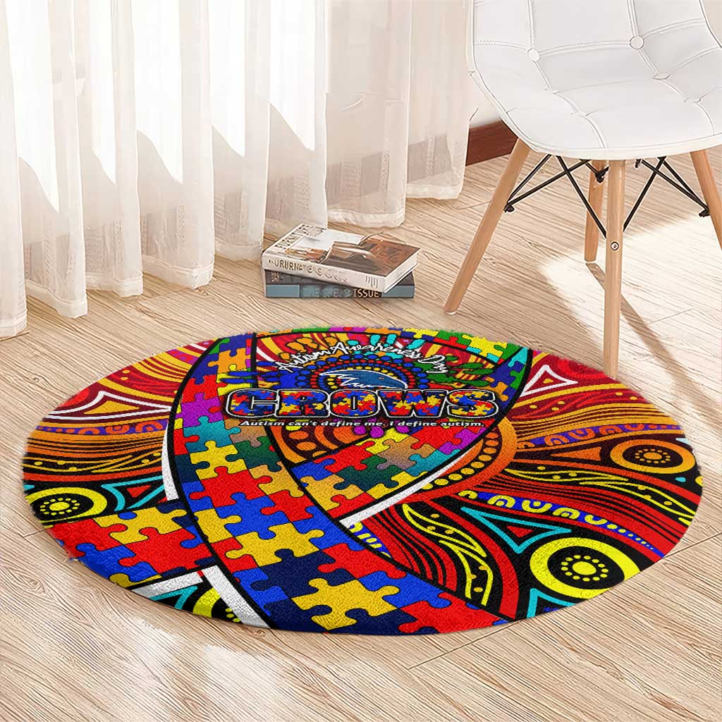 Autism Awareness Australia Adelaide Crows Round Carpet Aboriginal Indigenous Art