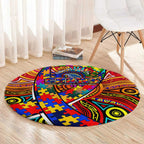 Autism Awareness Australia Adelaide Crows Round Carpet Aboriginal Indigenous Art