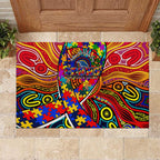 Autism Awareness Australia Adelaide Crows Rubber Doormat Aboriginal Indigenous Art