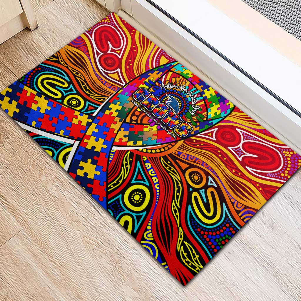 Autism Awareness Australia Adelaide Crows Rubber Doormat Aboriginal Indigenous Art