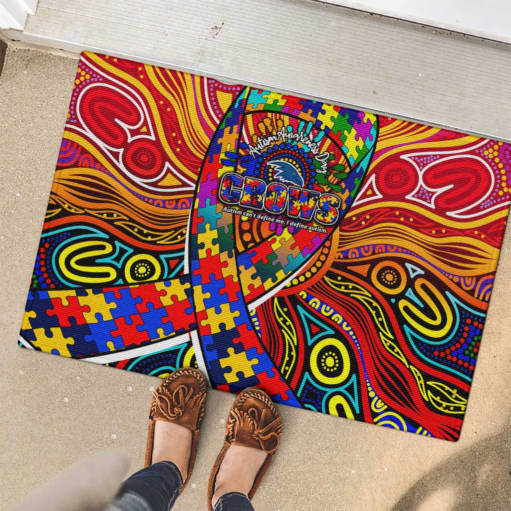 Autism Awareness Australia Adelaide Crows Rubber Doormat Aboriginal Indigenous Art