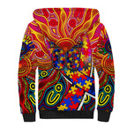 Autism Awareness Australia Adelaide Crows Sherpa Hoodie Aboriginal Indigenous Art