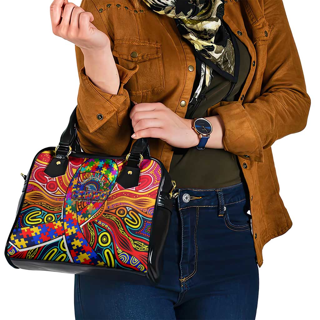 Autism Awareness Australia Adelaide Crows Shoulder Handbag Aboriginal Indigenous Art