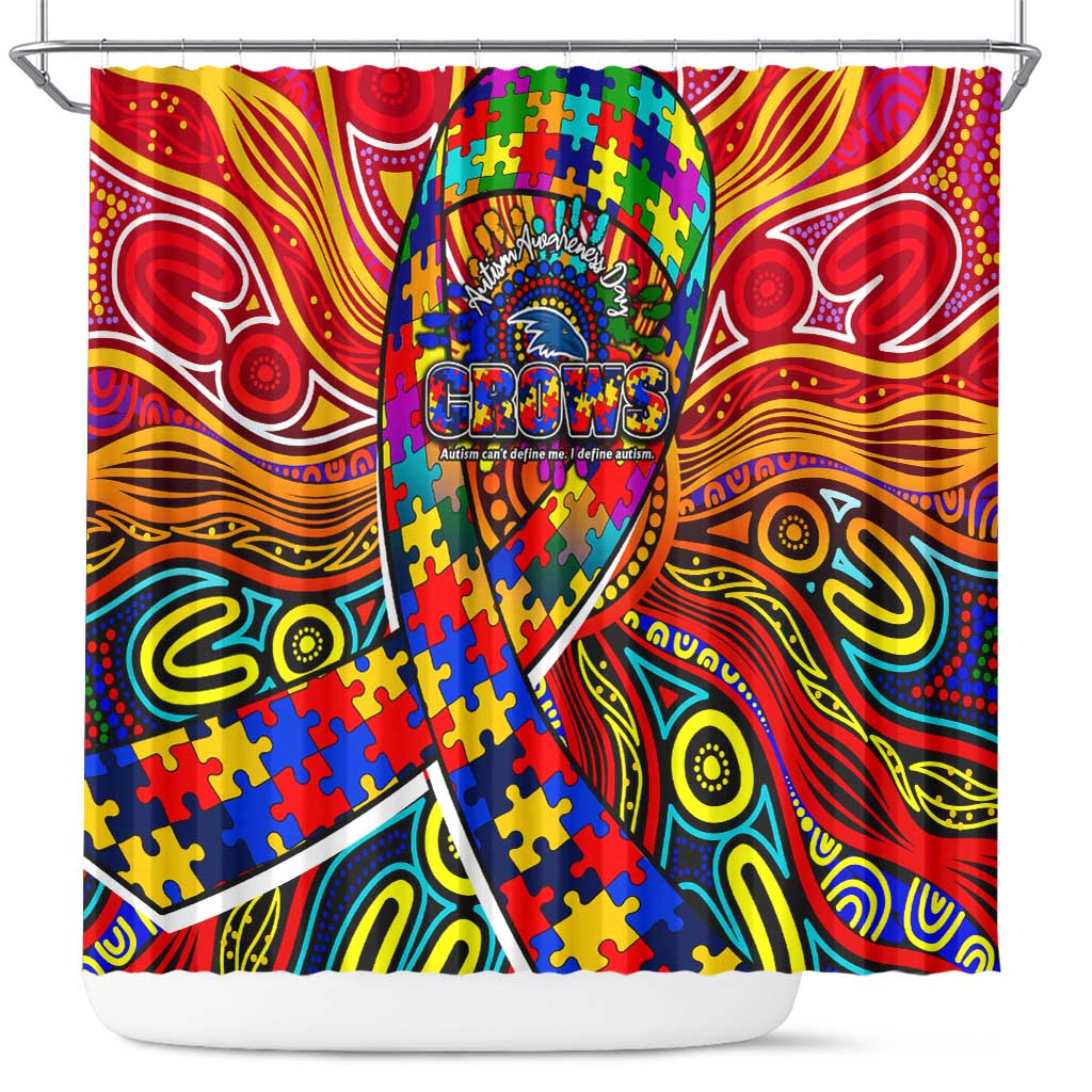 Autism Awareness Australia Adelaide Crows Shower Curtain Aboriginal Indigenous Art