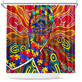 Autism Awareness Australia Adelaide Crows Shower Curtain Aboriginal Indigenous Art